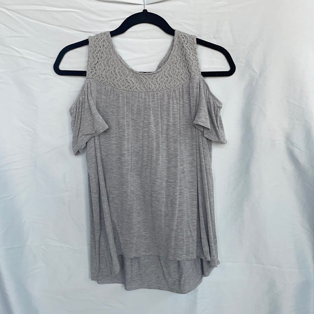 Gray Cold Shoulder Tank Top